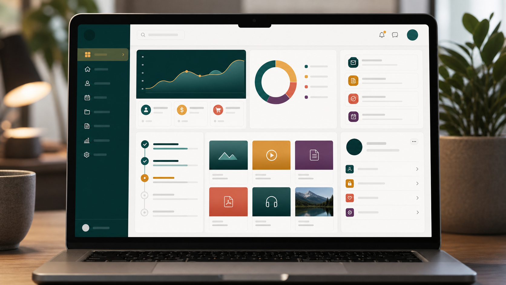 Custom portal website concept with dashboard, client tools, and member area layout